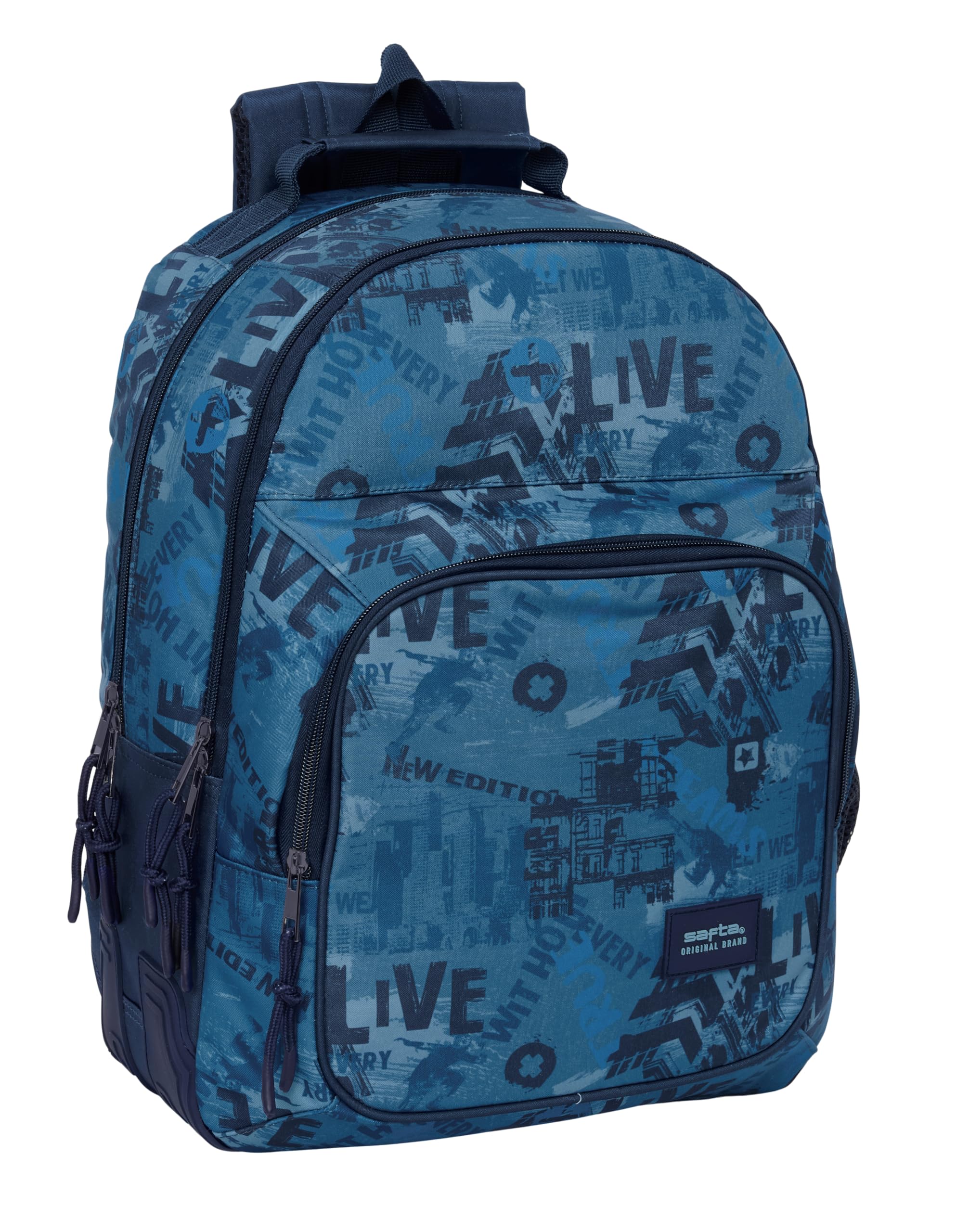 Safta NEW EDITION - Children's School Backpack, Ideal for Children of Different Ages, Comfortable and Versatile, Quality and Resistance, 32 x 15 x 42 cm, navy, M, Casual
