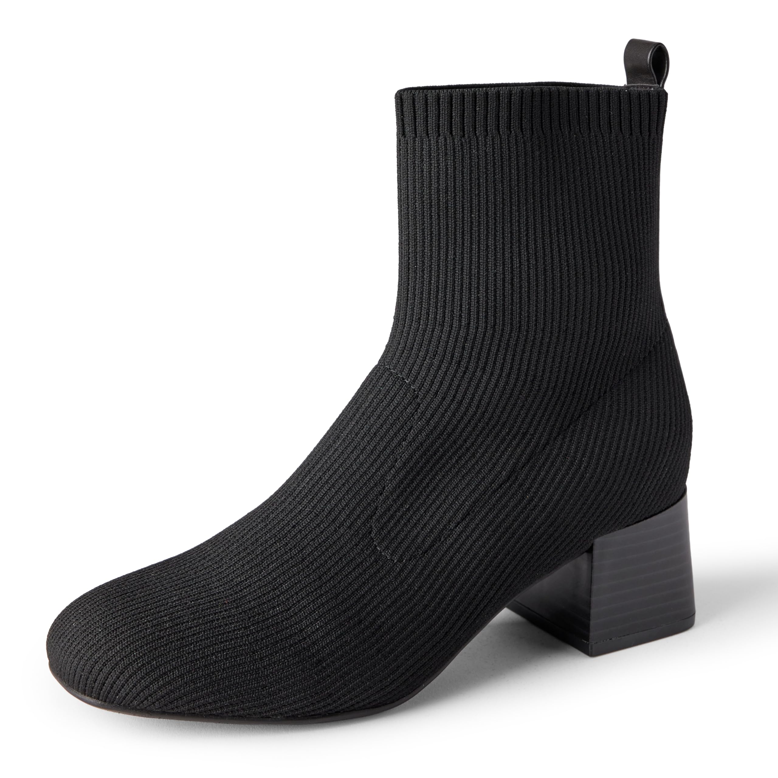 Amazon Essentials Women's Knit Stretch Ankle Sock Boots, Black, 4.5 UK