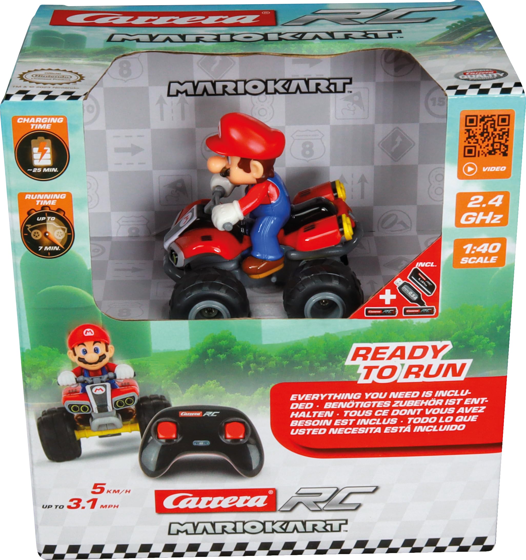 Carrera - 370400020-2,4 GHz Mario Kart, Mario - Quad 1:40