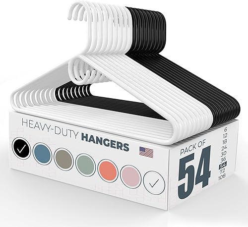 Miniatura 52 de Perchas de ropa resistentes fabricadas en Estados Unidos, paquetes a granel disponibles, plástico fuerte, perchas para chaquetas y abrigos