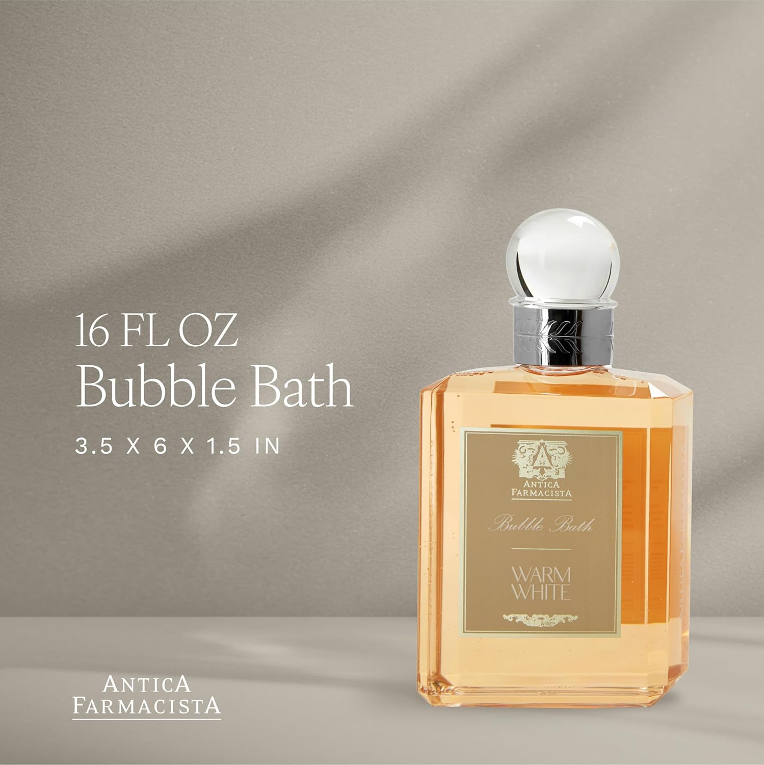 Antica Farmacista Bubble Bath - Relaxing Foam Bath with Honey, Jojoba Oil & Aloe Vera - Luxury Gift for Any Occasion - Warm White, 16 fl oz