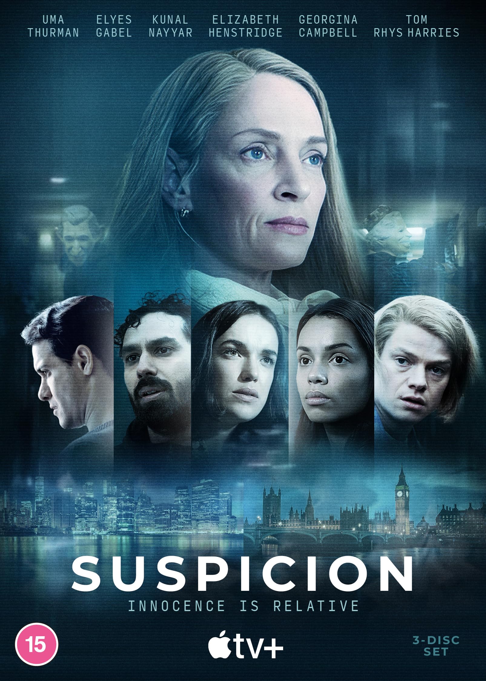 Suspicion Complete Season 1 Uma Thurman Series Apple TV 3 Disc Dvd Box Set