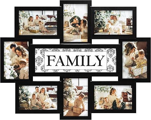 Miniatura 2 de HELLO LAURA - Marco de collage de fotos para pared, marcos de fotos familiares, decoración de pared, 8 aperturas para tomas de fotos de 6 x 4