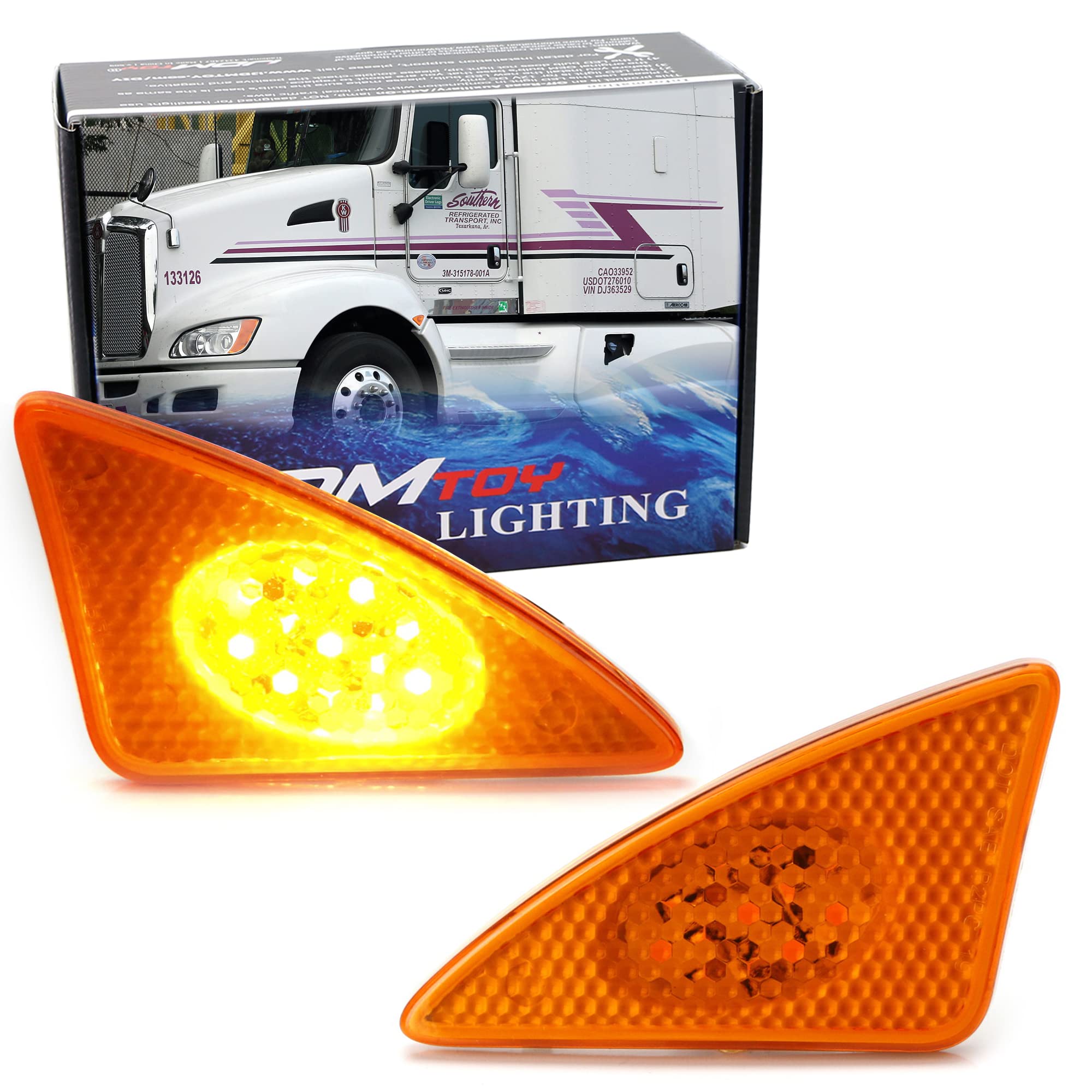 Amazon.com: iJDMTOY Amber Lens Full Amber LED Front Cab Flare Side