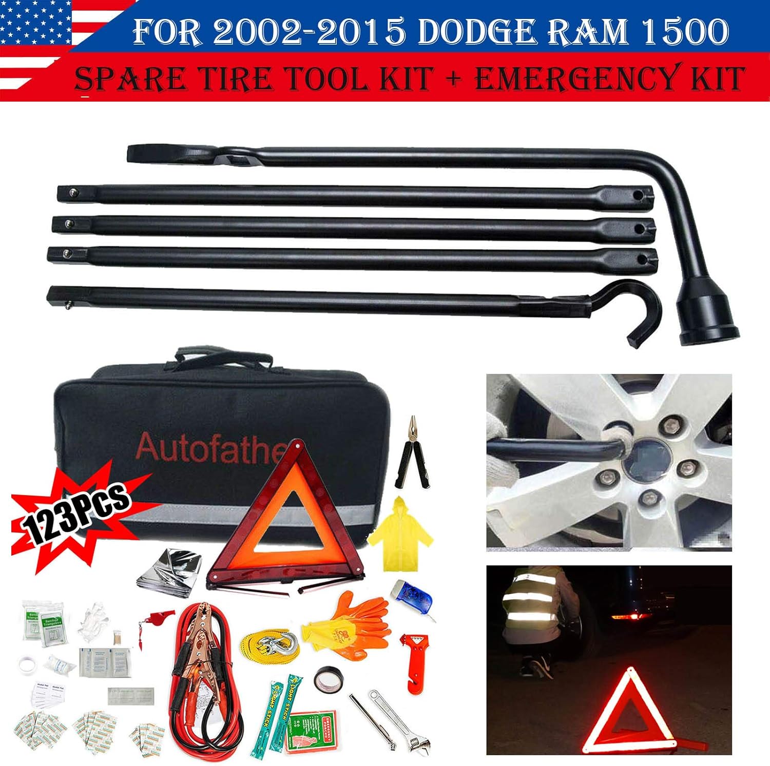 For 200215 Dodge Ram 1500 Spare Tire Tool Replacement Set