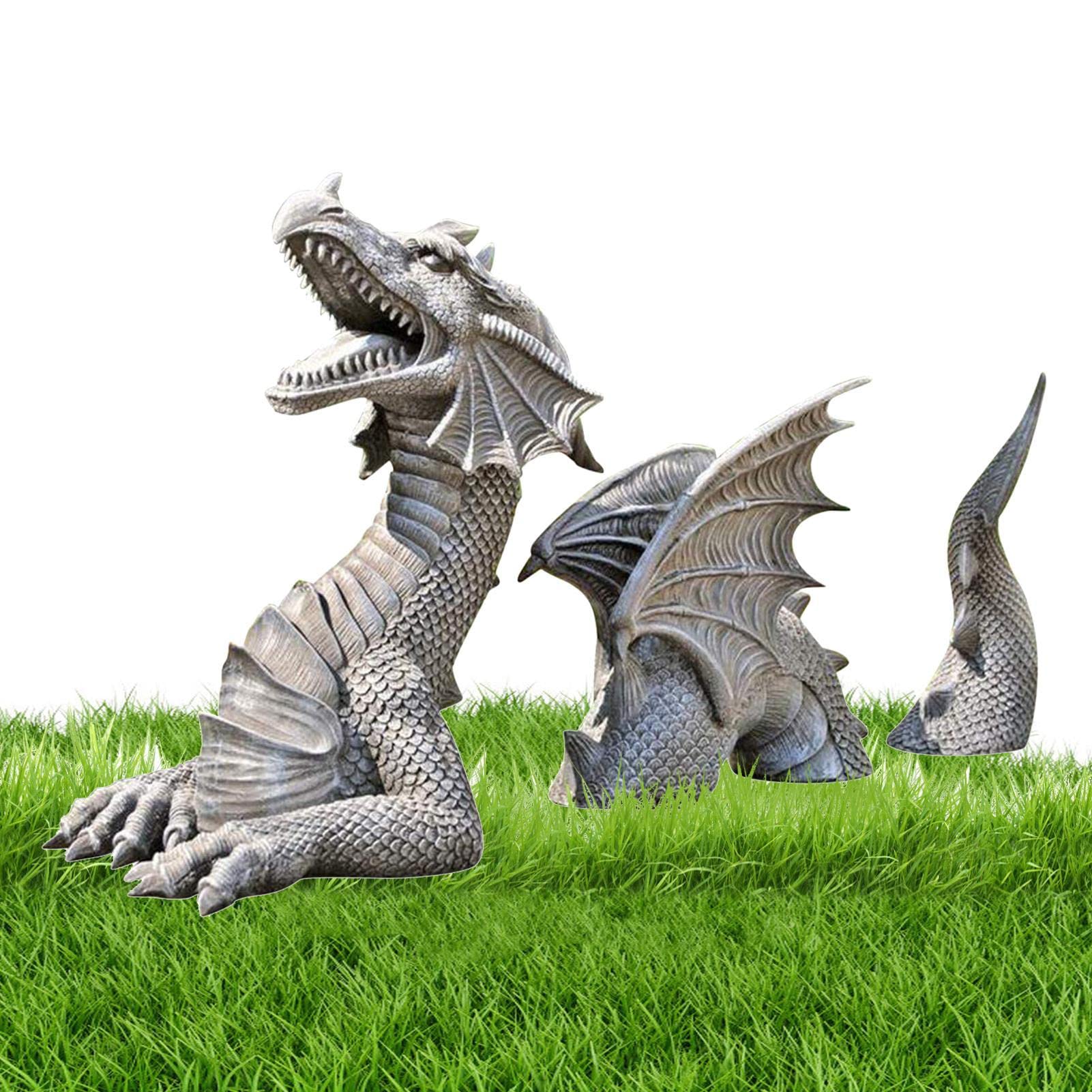 Statue Dragon Jardin En Résine - Figurine Déco Mignonne 10cm - Pour Extérieur/Intérieur