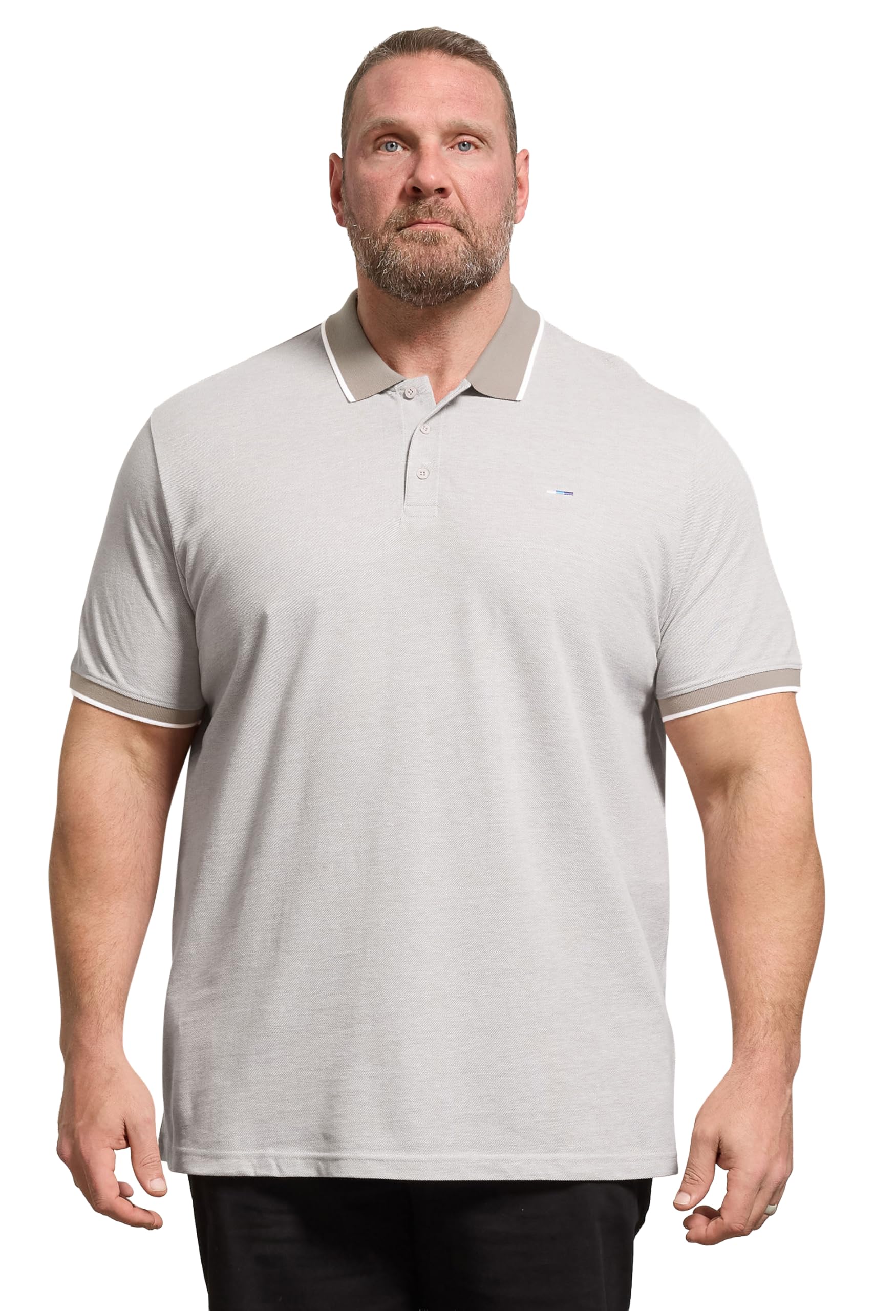 BadRhino Big & Tall Brown Birdseye Polo Shirt - Men's - Plus Size Curve