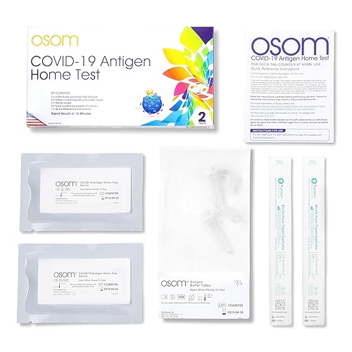 Miniatura 9 de Osom Prueba casera de antígeno COVID-19, 2 pruebas rápidas incluidas, resultados en 15 minutos, fabricada en los Estados Unidos, fácil de usar (2