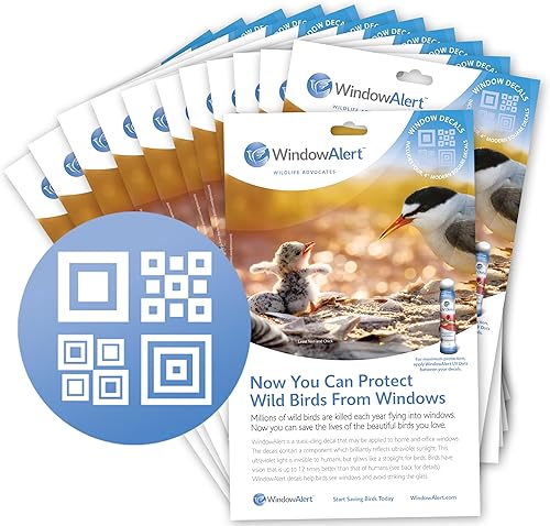 Miniatura 8 de WindowAlert Cobertura Anticolisión de Copo de Nieve - Adhesivo de Ventana UV-Reflectante para Proteger a las Aves Silvestres de Colisiones contra