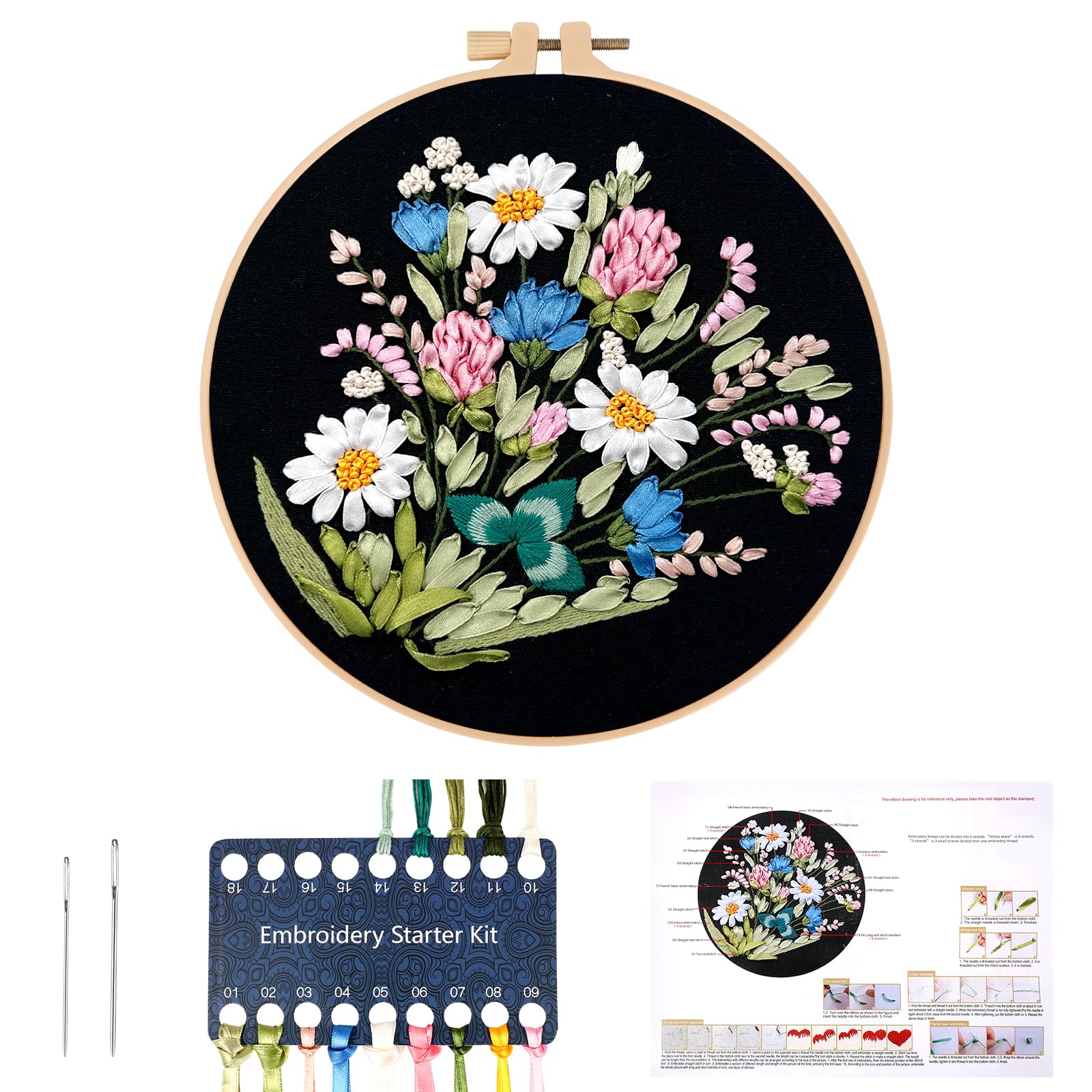 JSRQT 3 Pièces Kit De Démarrage De Broderie Noël, Kit De