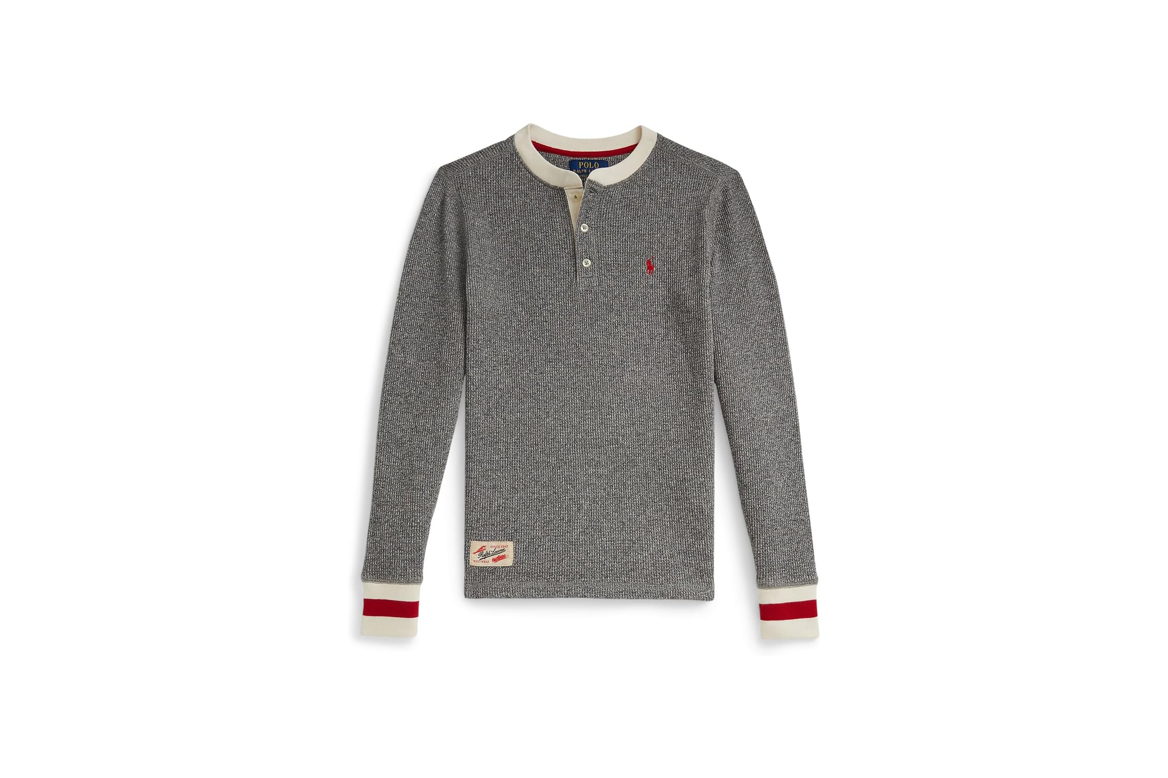 Мужская рубашка Polo Ralph Lauren Kids Waffle-Knit Cotton Henley Shirt (Big Kid)