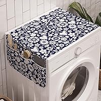 Vista 47 de Ambesonne Shabby Flora Organizador de lavadora, flores de primavera retro, flores de jardín francés, imagen artesanal, cubierta de tela