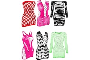 LEMON GIRL Women's Fishnet Lingerie Top, Mesh Babydoll Chemises, Perfect for Plus Sizes