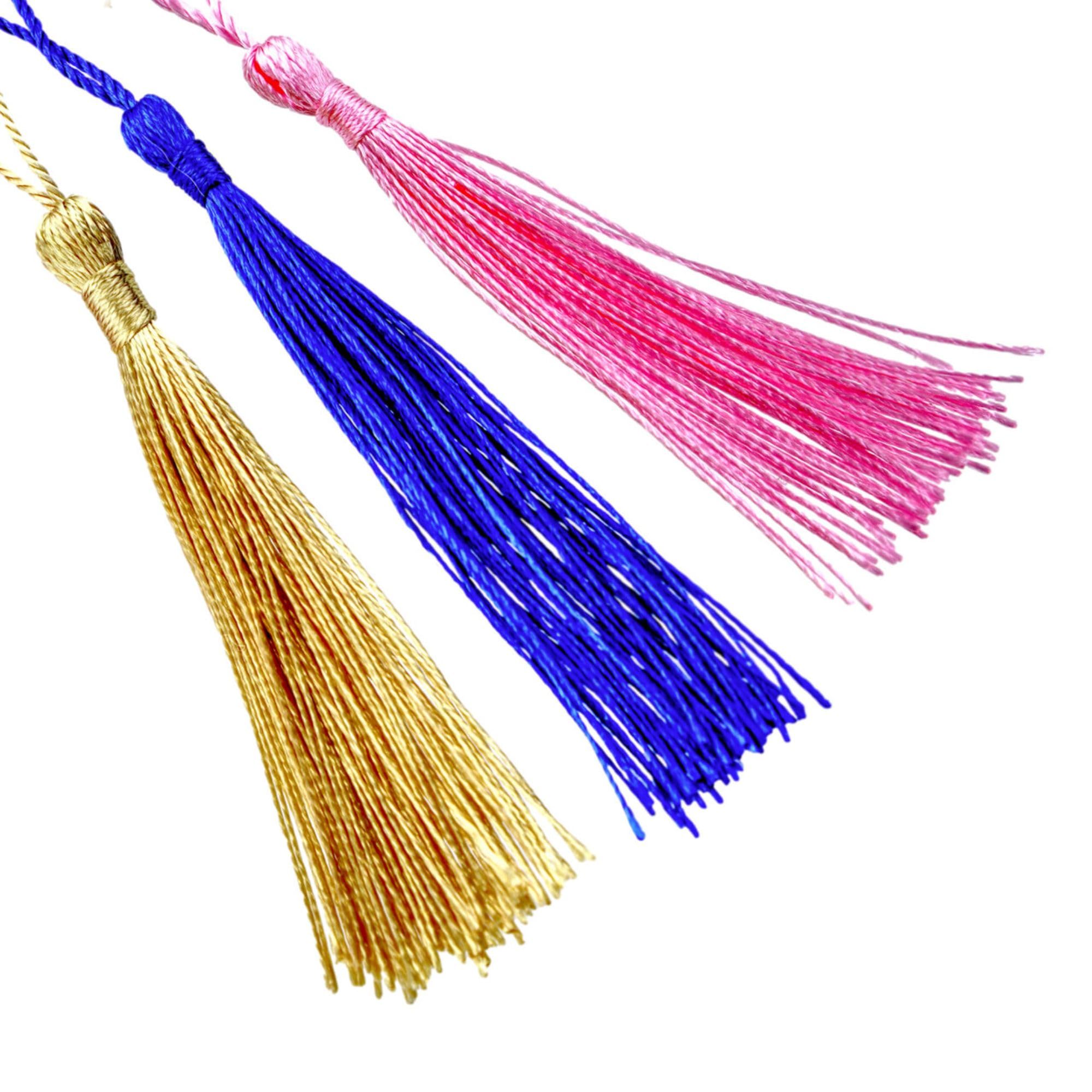 Cators Sterling Silver Bookmark - .925 Sterling Silver Bookmarks for Women & Men with 3X Coloured Tassels (Gold, Pink, Blue) & Small Polishing Cloth, 0.5mm Thick (Medium (80x20mm)) - Image 2