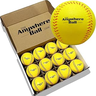 The Anywhere Ball - Baseball Foam Training and Practice Ball (12 Pack) – Soft and Squishy Foam for Indoor & Outdoor Use – ...