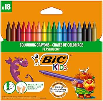 BIC Plastidecor Elleri Kirletmeyen Pastel Boya, 18'li 