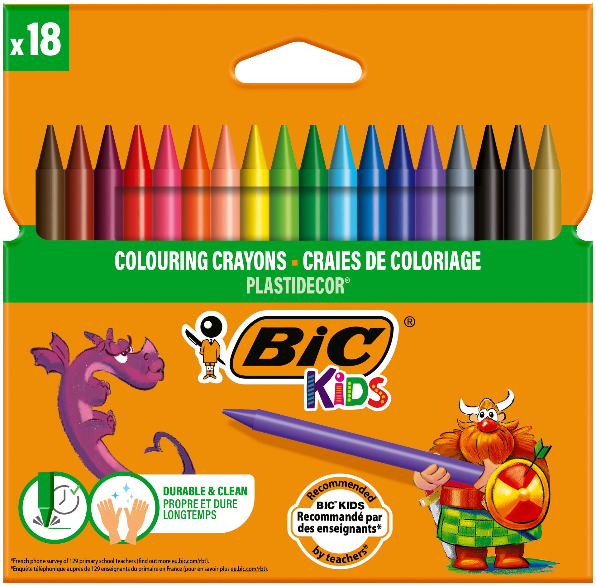 BIC Plastidecor Elleri Kirletmeyen Pastel Boya, 18'li Kutu,…