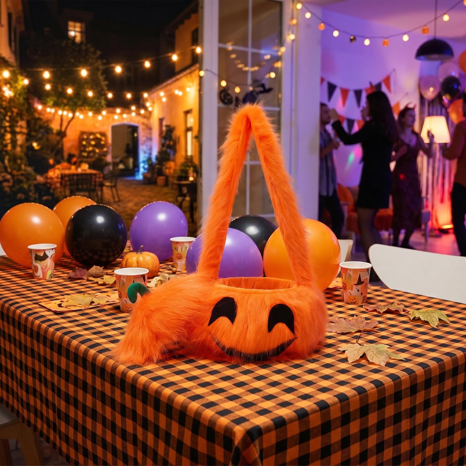 Halloween pluszowa torba do przechowywania słodyczy w kształcie główki dyni, zabawna torba na ramię z uśmiechniętą twarzą, pomarańczowa, puszysta torba do przytulania, torba na prezent na imprezy.
