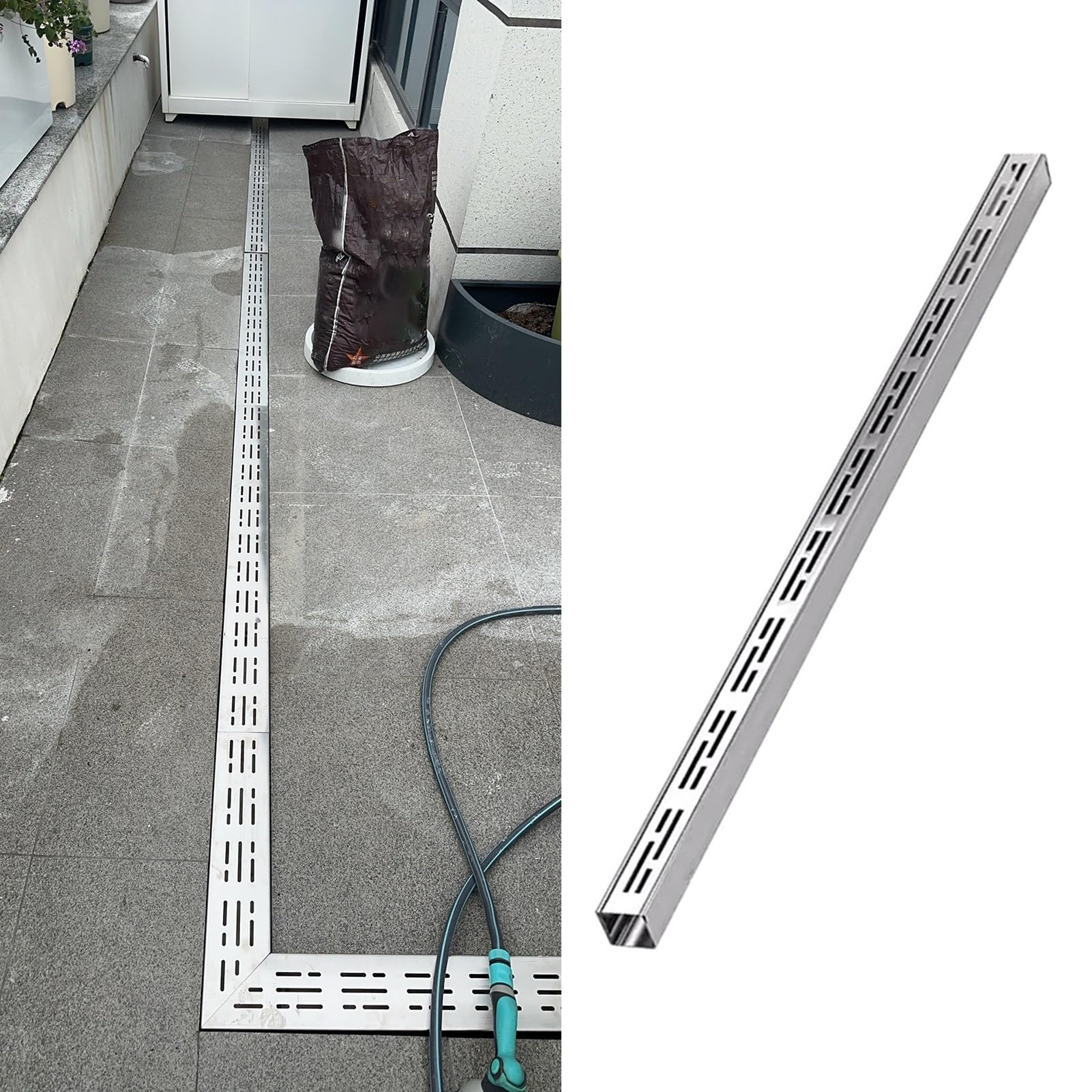Acero inoxidable 304 en cubiertas de drenaje premium de 6 cm para entradas exteriores