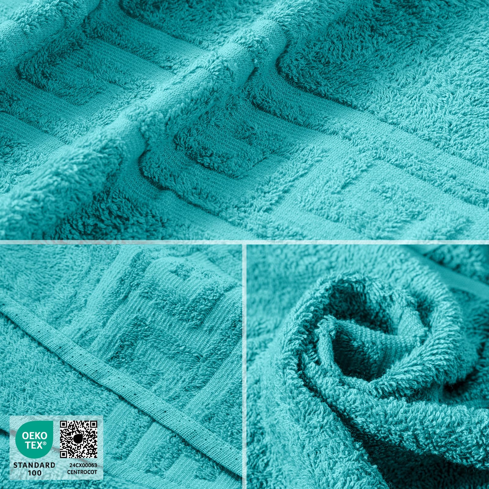 nice homeit - Set di 4 Asciugamani in 100% Cotone Filato ad Anello – 60x100 cm – Adatti per Uso Quotidiano e Sportivo – Extra Morbidi e Assorbenti – Made in Italy (Azzurro Acqua)
