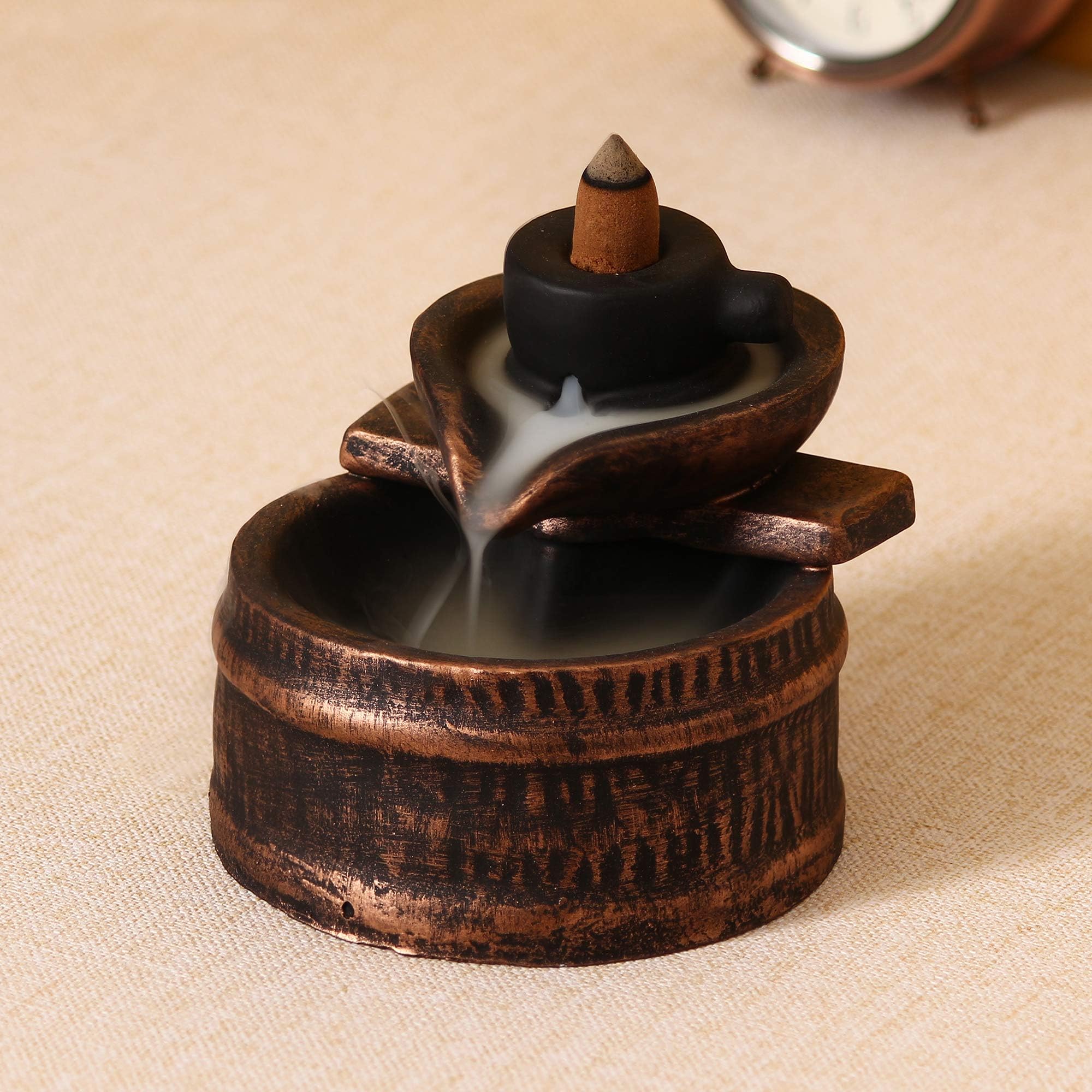 Deep Steps Smoke Backflow Cone Incense Holder Decorative Showpiece