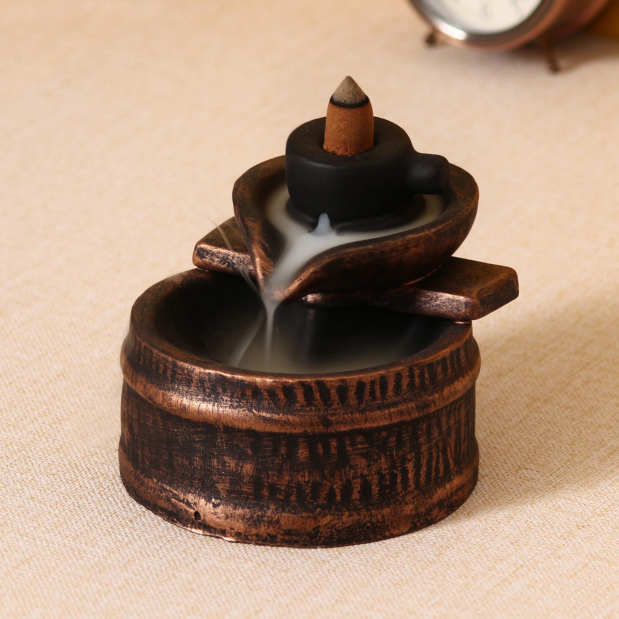 Deep Steps Smoke Backflow Cone Incense Holder Decorative Showpiece