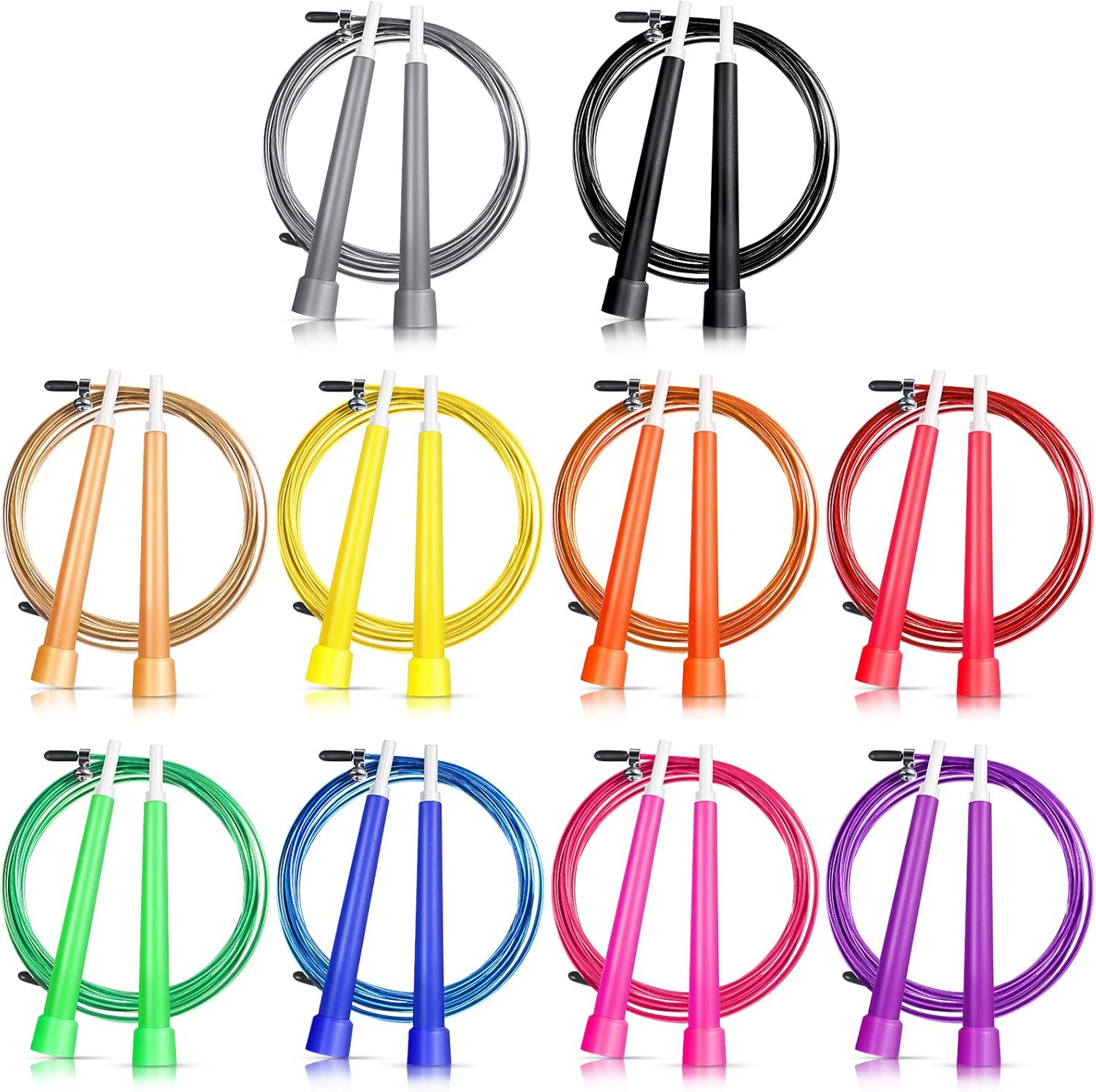 10 Pack Speed Jump Rope for Fitness Lightweight Fast Jumping Skipping