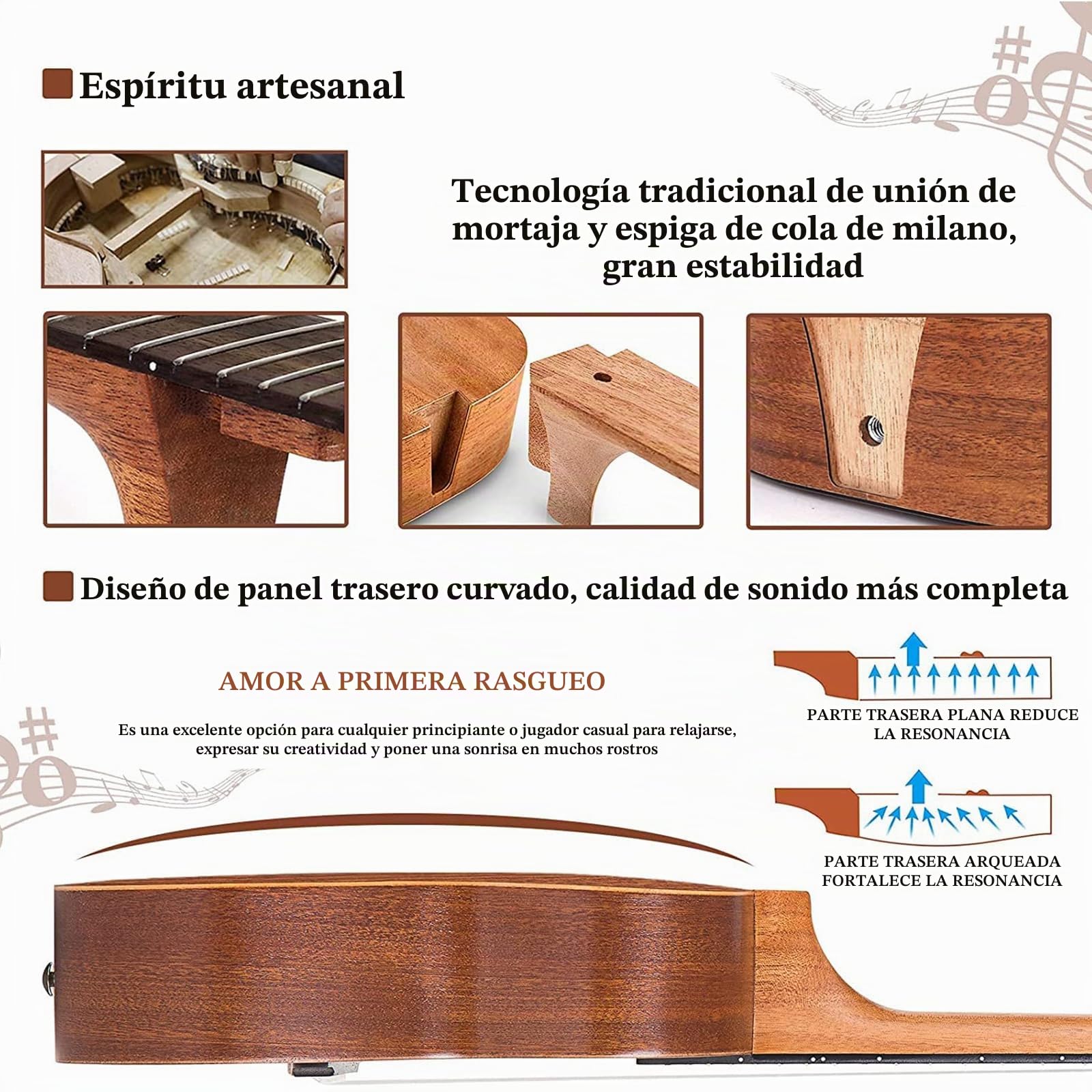 Kit de ukelele soprano para principiantes, 53,34 cm, con libro de partituras, bolsa de transporte y afinador digital, todo en uno, caoba natural