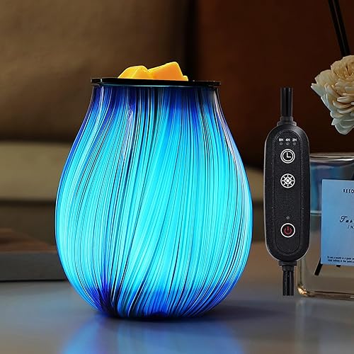 Calentador eléctrico de cera de vidrio para derretir quemador de aceite con calefacción estable, bandeja de silicona reutilizable PTC, 10 colores
