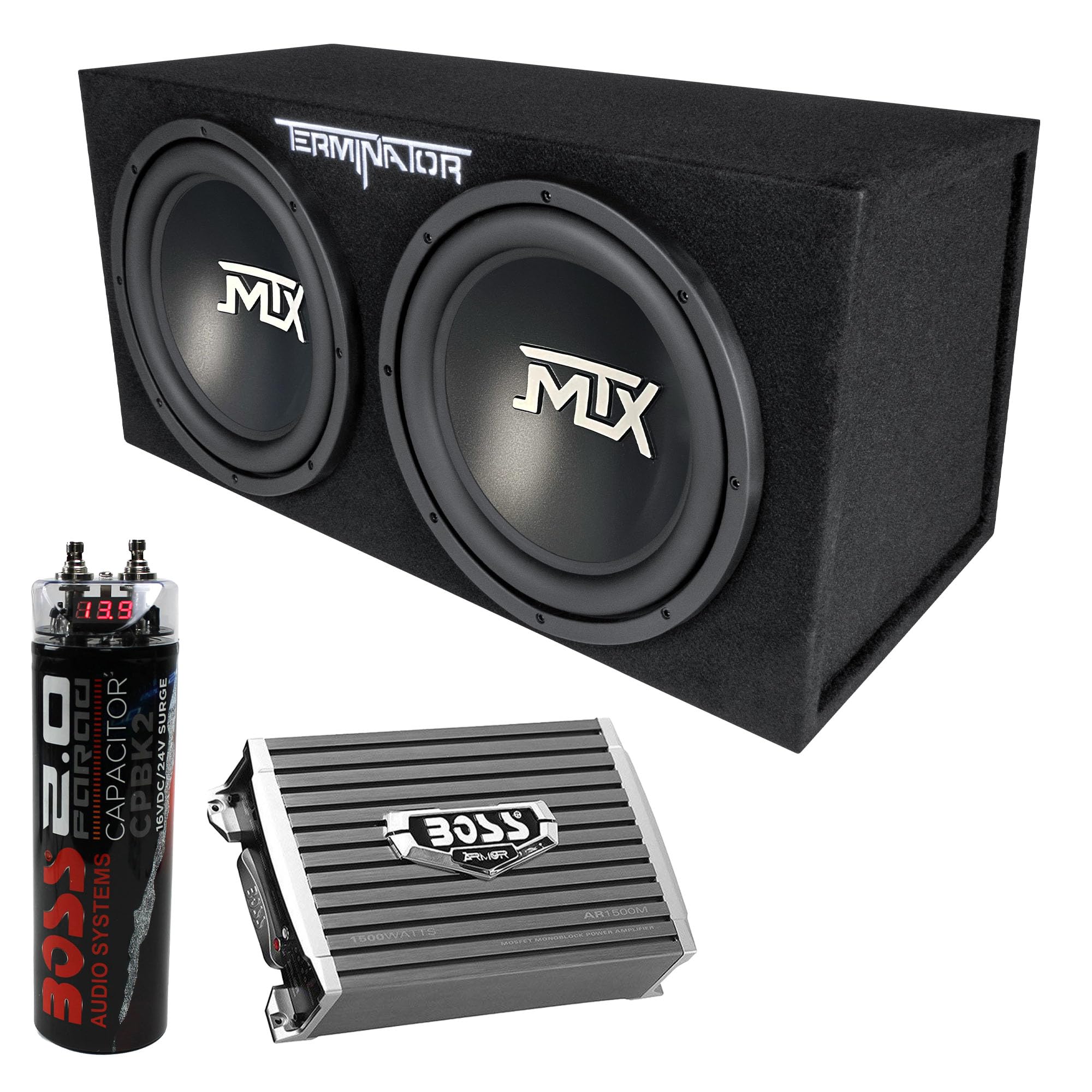 MTX Dual 12 Subwoofer Kit with Capacitor