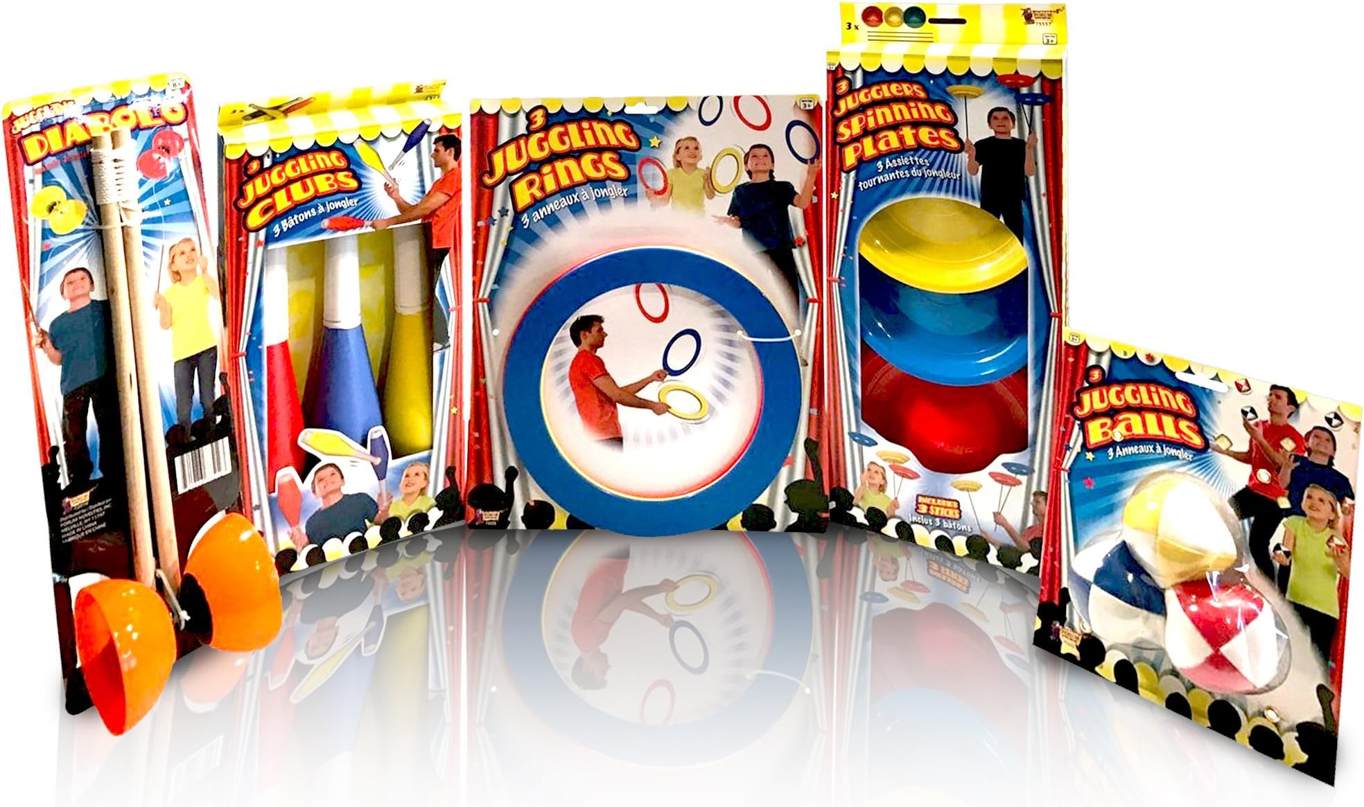 Beginners Juggling Kit - Balls (3), Pins (3), Plates (3), Rings (3), Chinese Yoyo Diabolo Advanced Set Cool Fun Unique Toy Gift Set For Boys and Girls