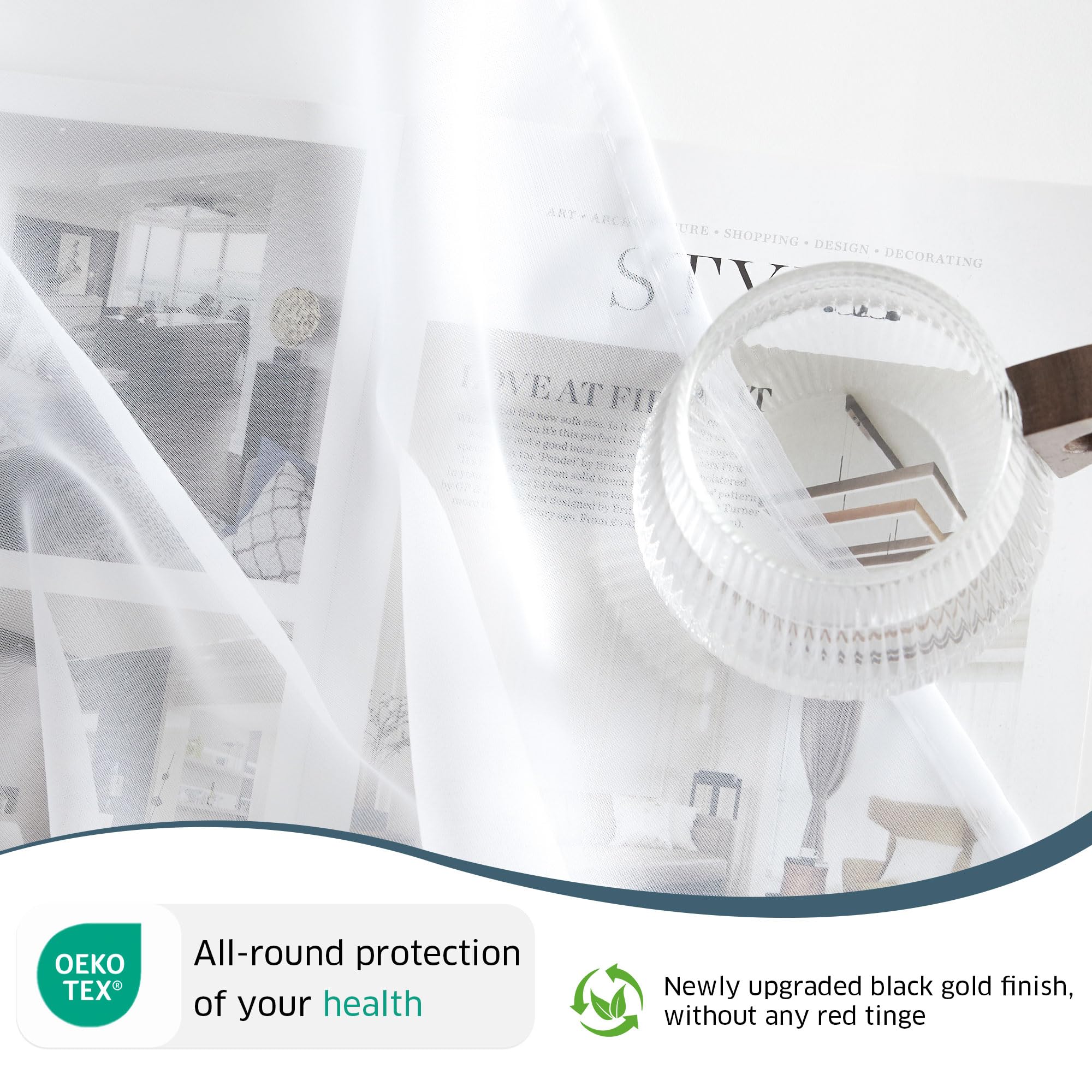 PONY DANCE Single Panel Net Curtain 100 x 95 inches - Image 3