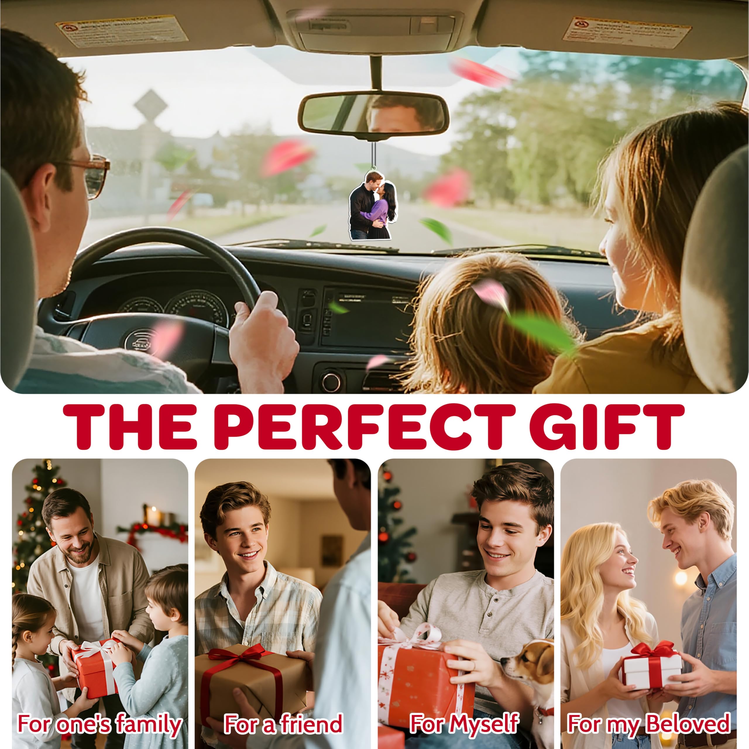 Bemaystar Custom Air Fresheners with Picture - Personalized Air Freshener for Car,Custom Double Sided Air Freshener for Wardrobe Bathroom Hanging Ornaments (Irregular Shape)