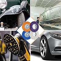 Vista 7 de Amylove Ruedas de Pulido Airway de 8 Pulgadas Kit de Pulido de Ruedas de Aluminio con Diámetro de Orificio de Eje de 5/8 Pulgadas, Compuesto