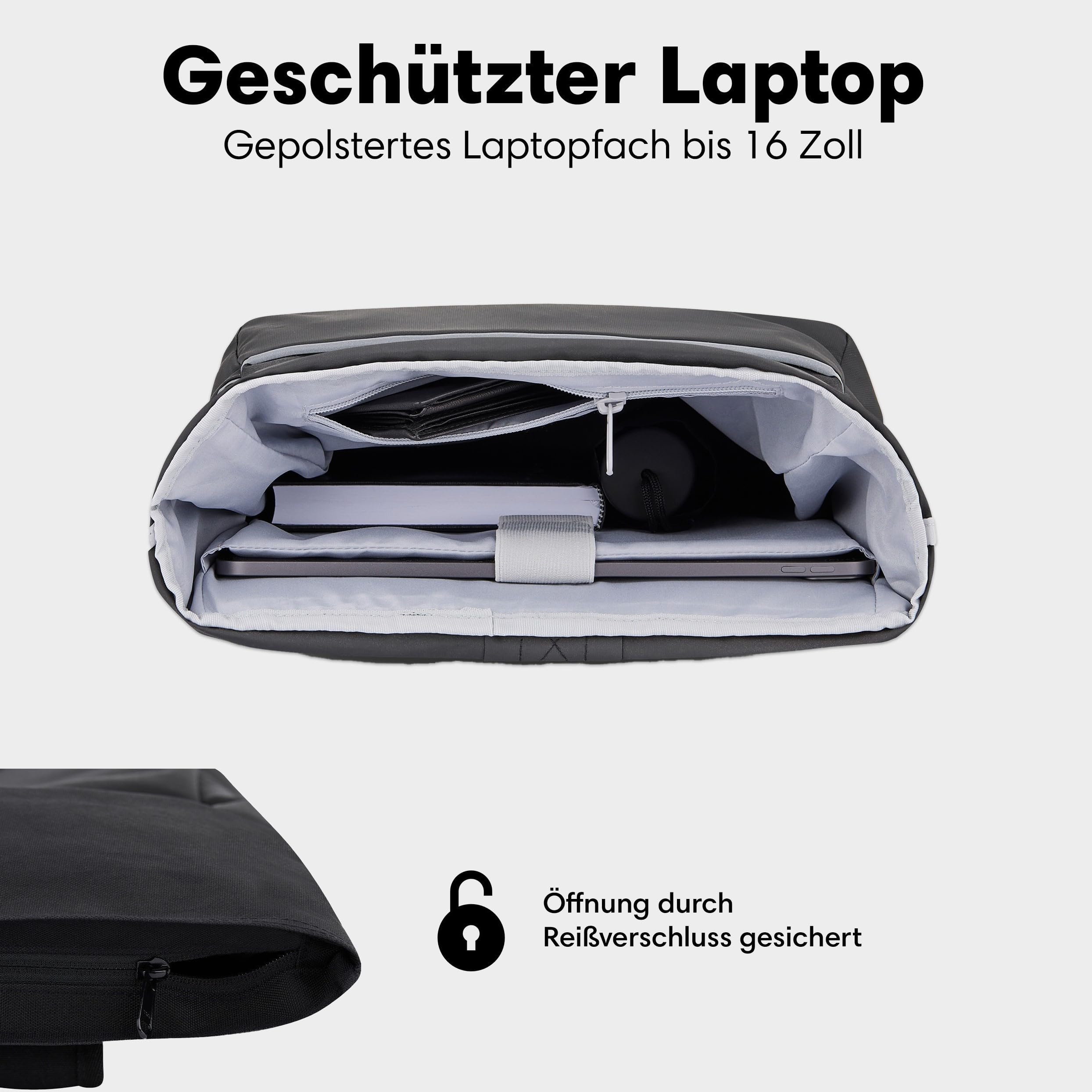 Johnny Urban Fahrradtaschen für Gepäckträger Damen & Herren Schwarz - Robin Medium Bike - 2 in 1 Fahrrad Tasche Rucksack & Gepäckträgertasche Hinten - Wasserabweisend