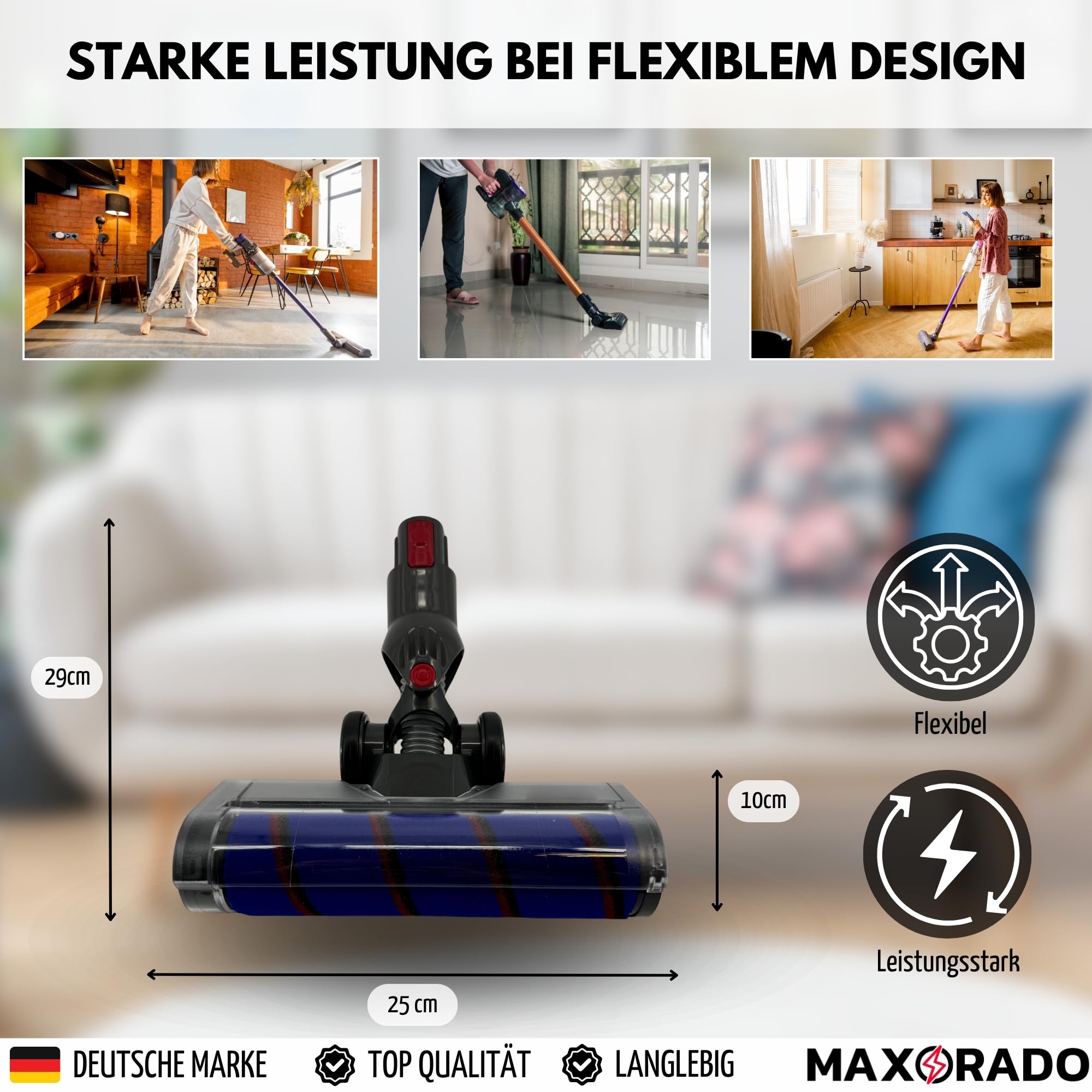 Softroller Turbobürste Staubsauger Düse Turbodüse für Dyson V7 V8 V11 V15 Absolute Serie Turbo Bürste Staubsaugerdüse Bodendüse