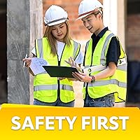 Vista 6 de PeerBasics Chaleco de seguridad, paquete de 10 unidades, amarillo, ANSI Clase 2, reflectante, para hombres y mujeres, unisex, con bolsillos