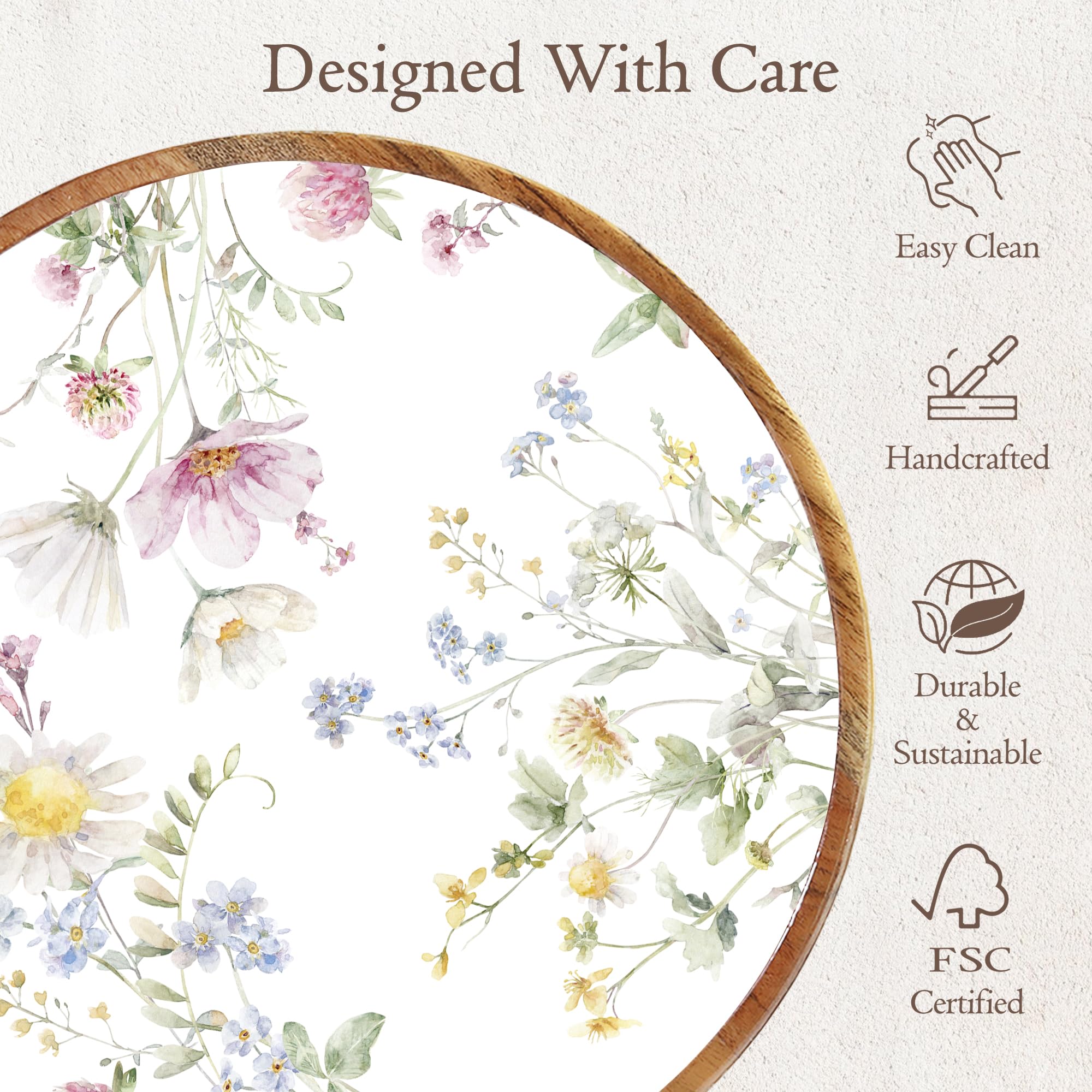Juego de cuencos grandes de madera – Ensaladera de madera de acacia prémium de 13 pulgadas con servidores – Cuenco decorativo de madera con tenedor y cuchara – Frutero – Cuencos para
