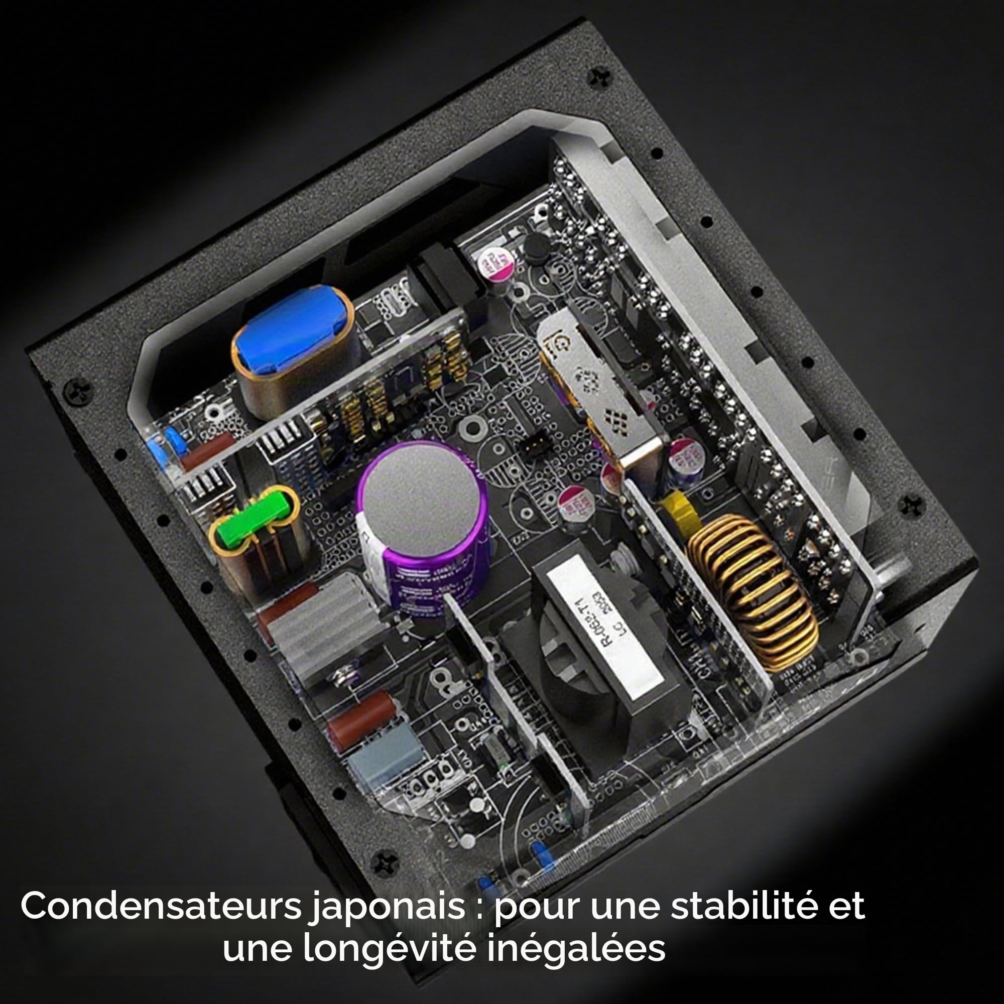 LC-POWER 750W Alimentation PC Modulaire, 80 Plus Gold Certifié, PSU ATX 3.1, Ventilateur 135mm Silencieux, Full Modulaire, Câbles Plats, Protections Complètes