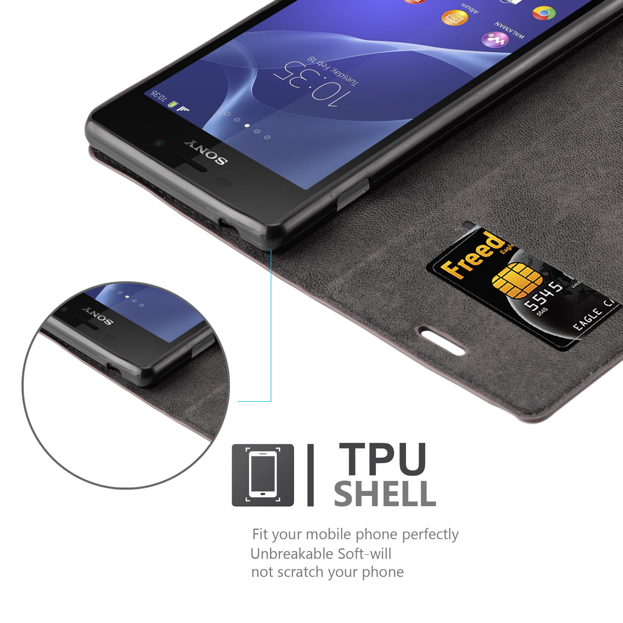 Cadorabo - TPU Hard Cover per > Sony Xperia M2 < - Case Cover Involucro