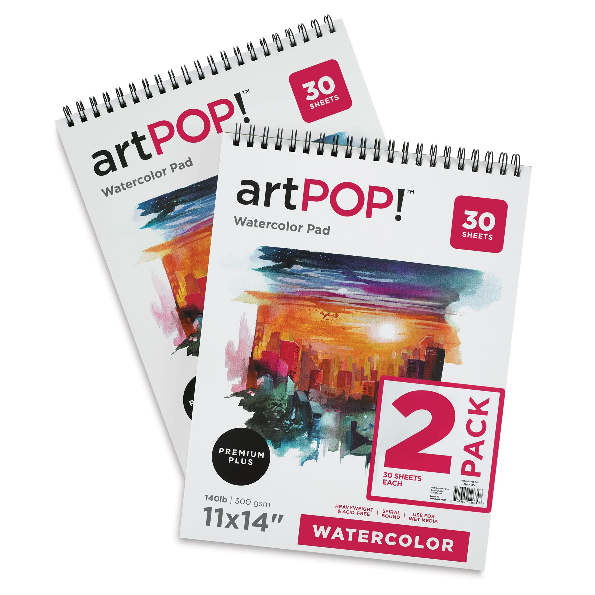 artPOP! Watercolor Paper Pads, 2-Pack, 11