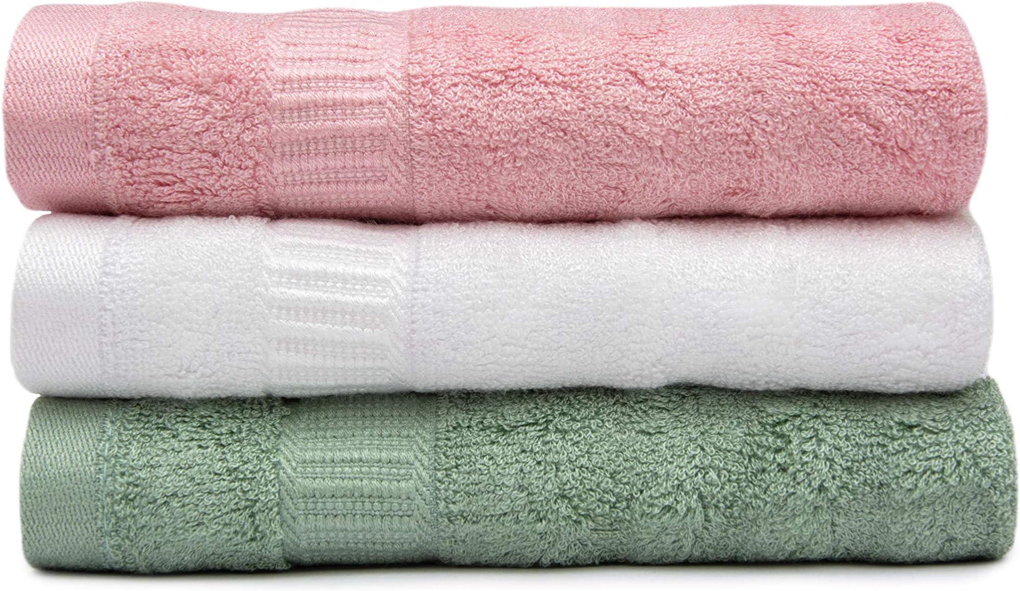 Mush 100% Bamboo Face Towel | Ultra Soft, Absorbent, Quick Dry Towels for Facewash, Gym, Sports, Travel | Suitable for Acne Prone Skin | 13 x 13 Inches | 500 GSM (Pack of 3 - Pink, White & Green)