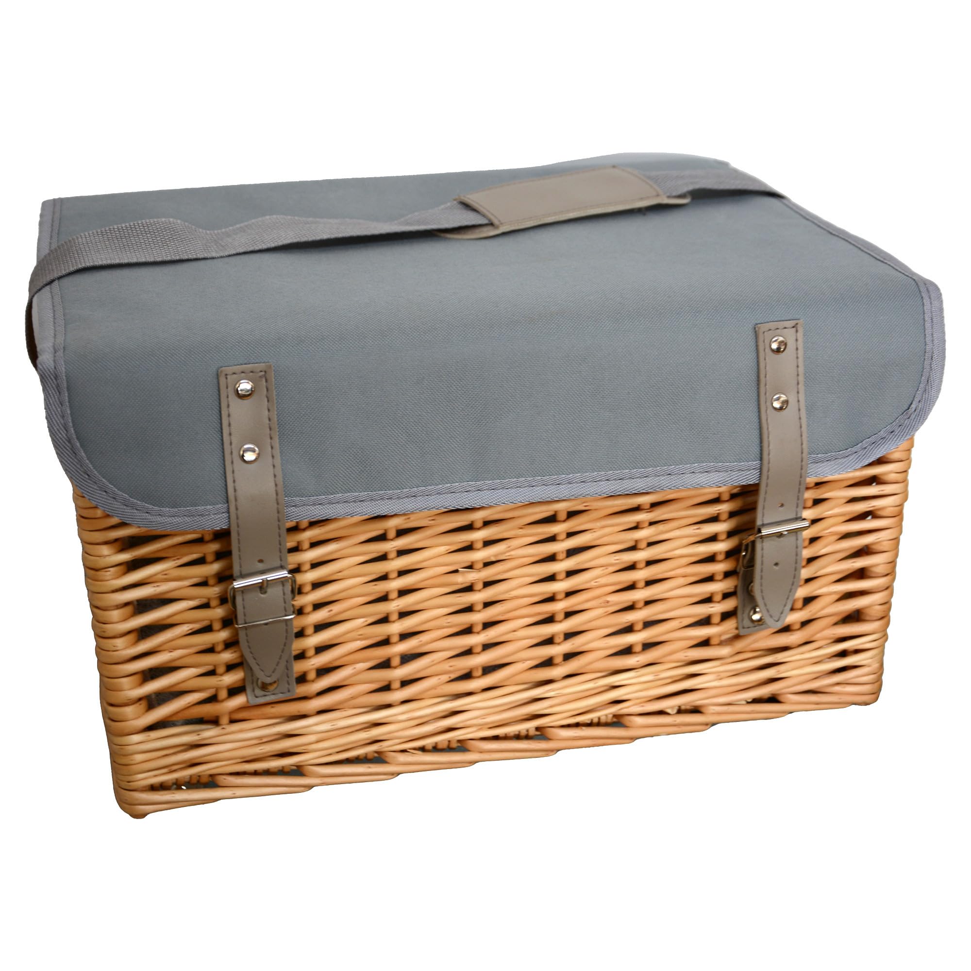 UNUS Picknickkorb 4-Personen 33-teiliges Komplettset mit Serviertisch, Picknickdecke und Geschirr