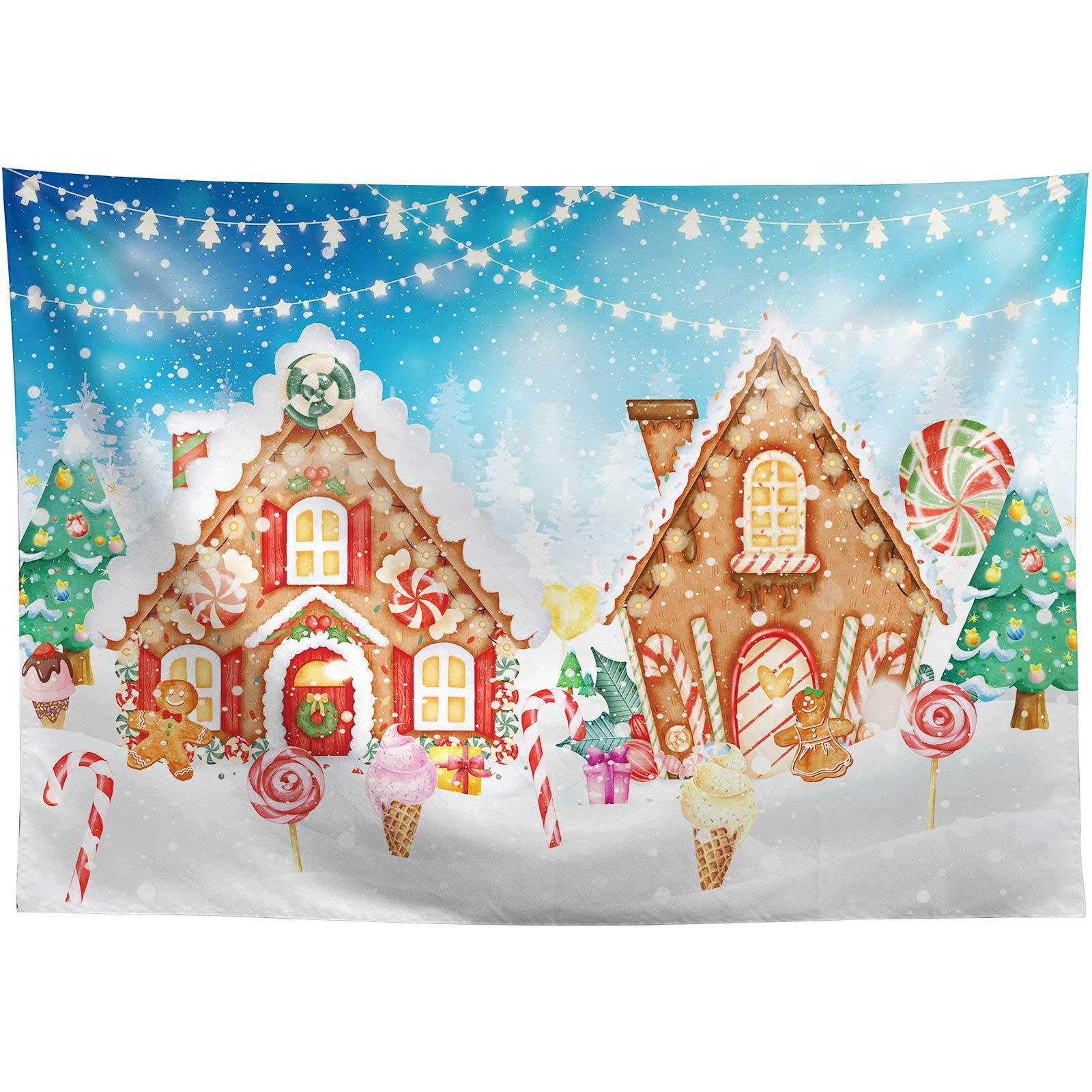 Buy Allenjoy 8x6ft Christmas Gingerbread House Backdrop Glitter Cookie