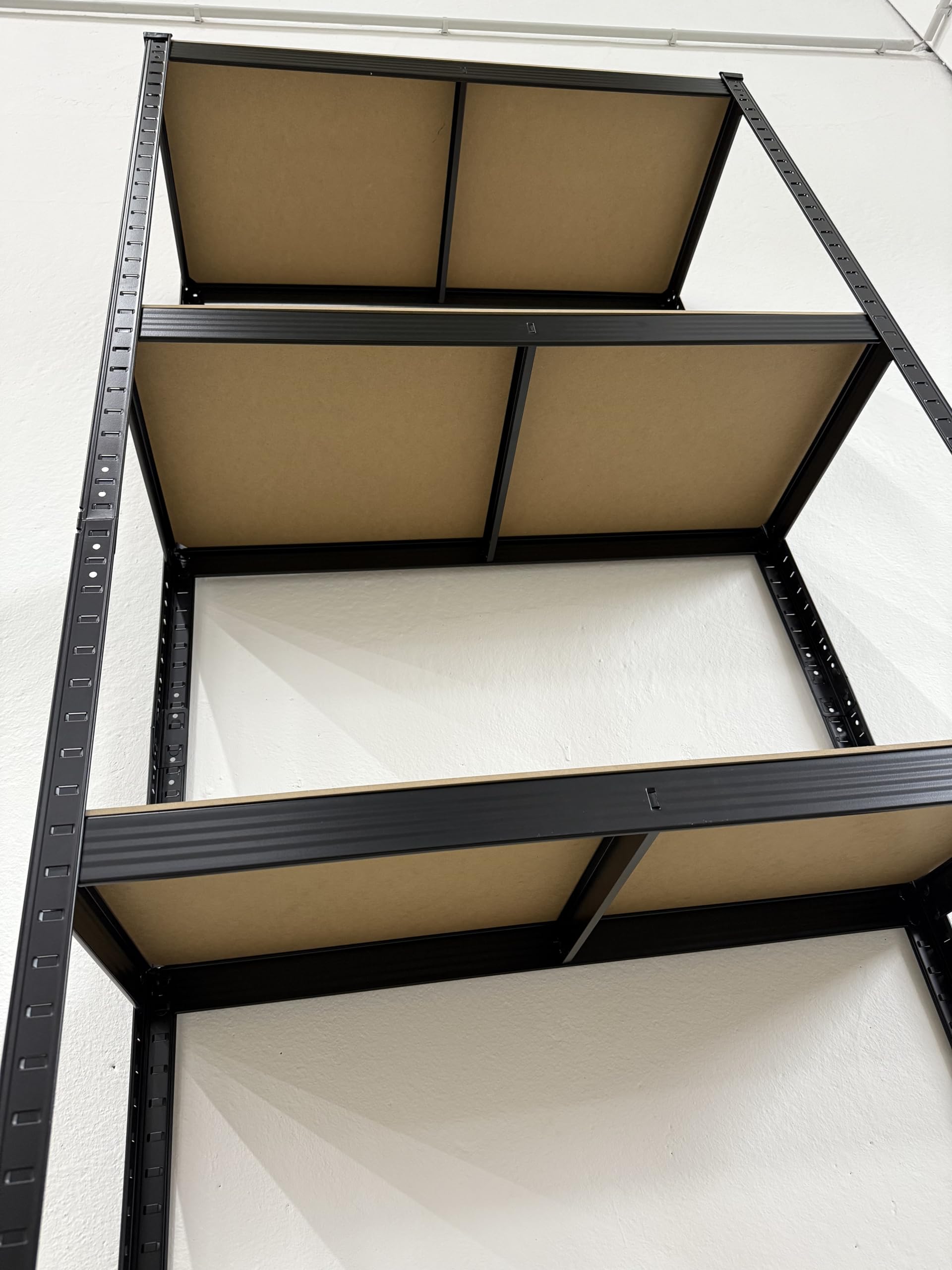 QUICK STAR Lagerregal, 90x40x180cm, 4 MDF Böden, 175kg pro Boden, Stahl Schwarz