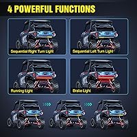 Vista 3 de Nilight - Tira de luz LED para plataforma trasera de 30 pulgadas de UTV, 204 LED, luces de freno ámbar, luces intermitentes rojas, compatible