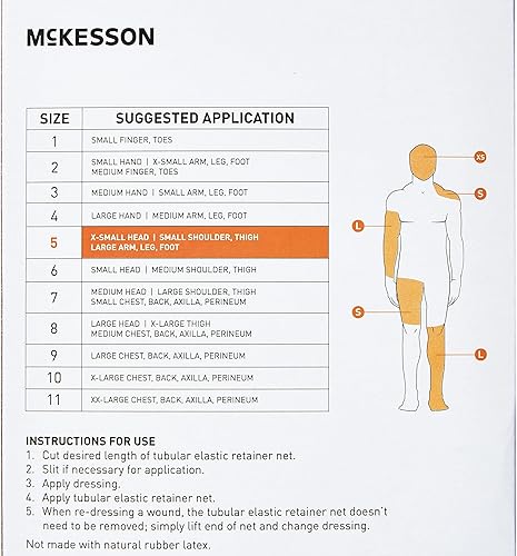 Vista 68 de McKesson Red de retención elástica tubular, no estéril, mano, brazo, pierna, pie, tamaño 2, 7 1/2 pulgadas x 25 yardas, 1 unidad, 1 paquete