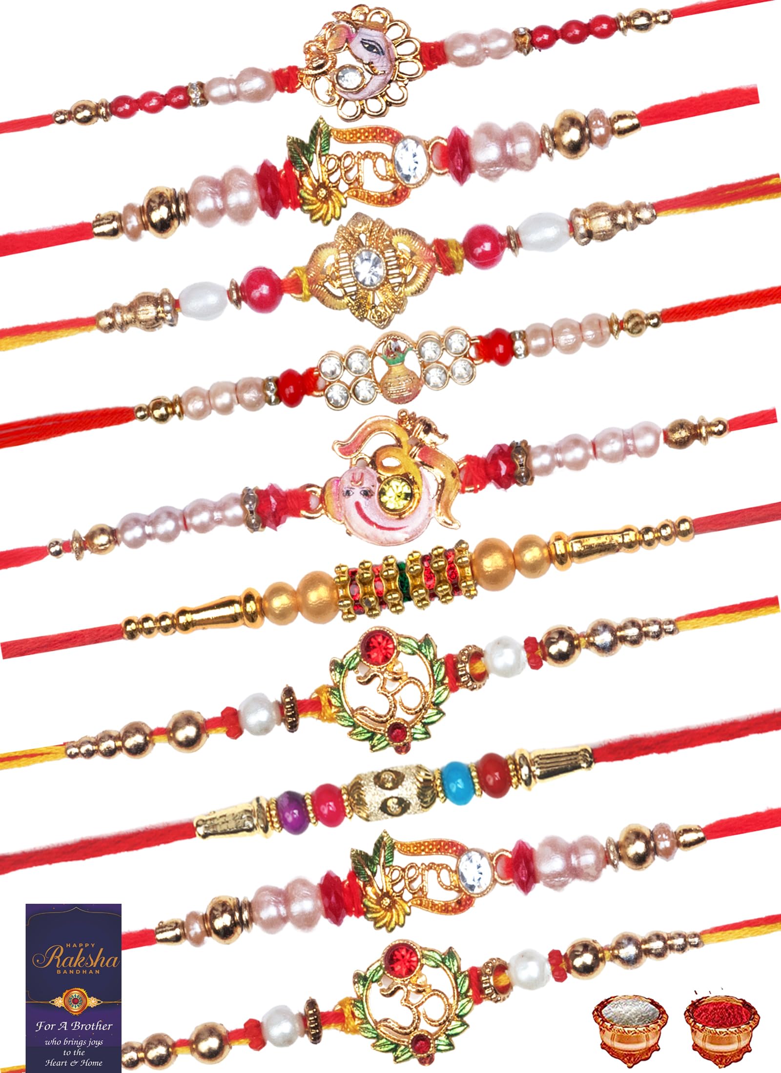 De Marquis 10 Rakhi Combo Set For Brother/Bhai/Bhaiya/Kids Roli Chawal Packet and Best Wishes Greeting Card Rakshabandhan Rakshasutra (B09C8C5QG9) Amazon Price History, Amazon Price Tracker