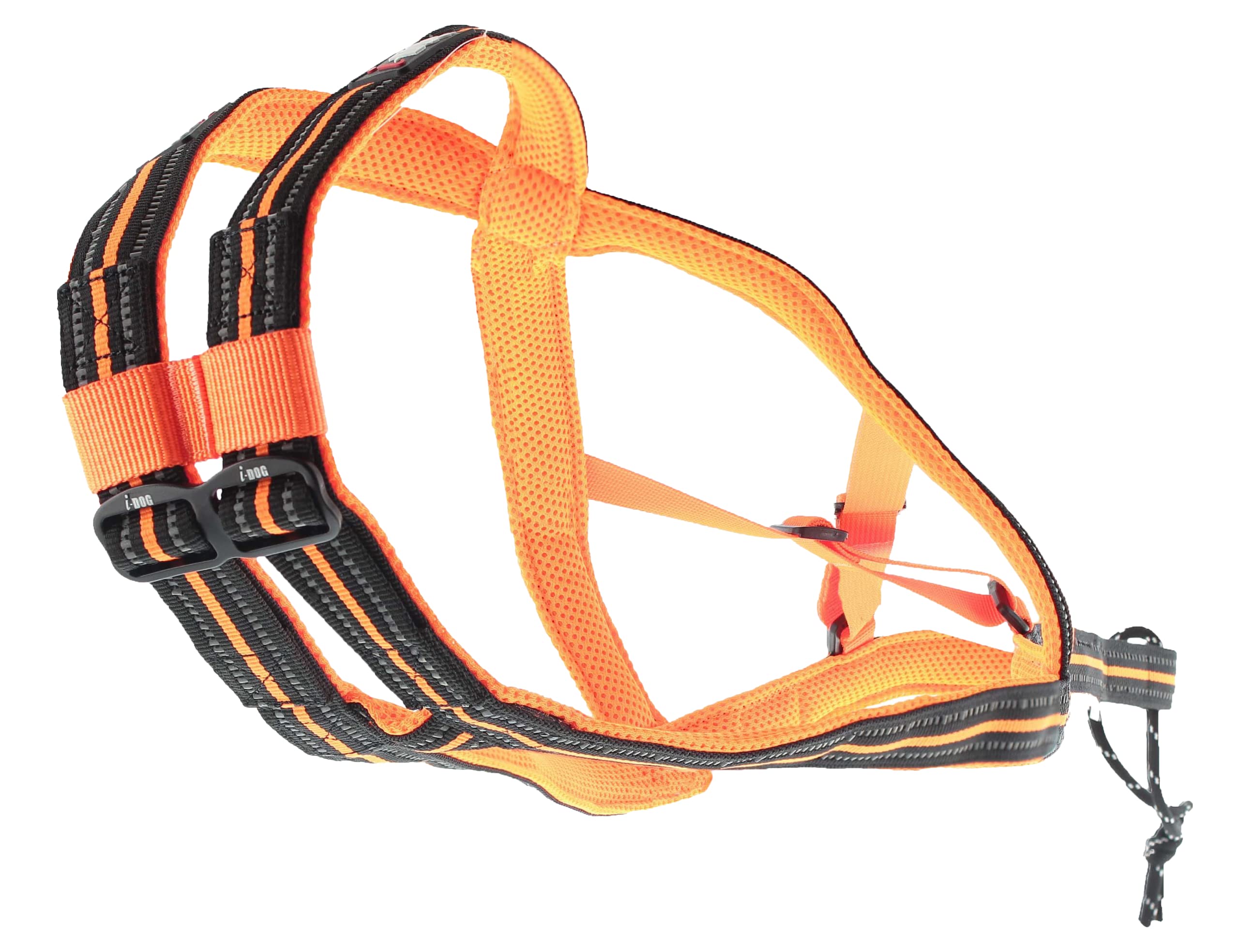 Arnés Deportivo X-Back One para Correr con su Perro, Escote y Espalda Ajustable para Actividad CANI Cross, CANI Jogging, CANI Trail, CANI Rando I-Dog es una Marca Francesa. (Naranja, XXXS)