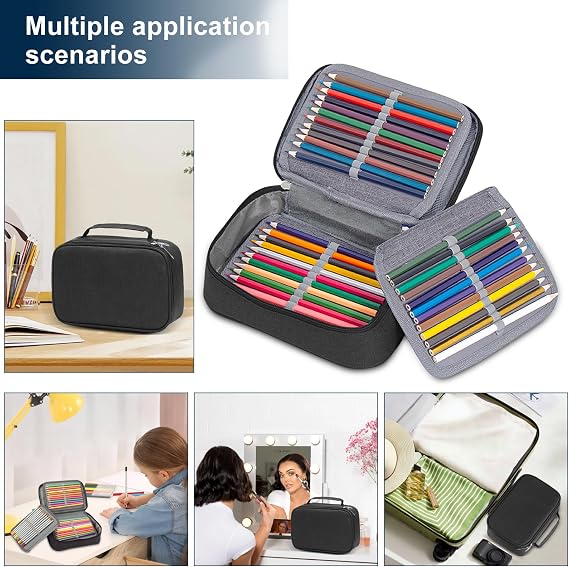 Large Pencil Case,72 Slots Multi-Functional Large Capacity Pens Case(Black) | Multi-Layer Detachable Pen Bag, Cationic Material Hard-wearing and Durable, Pencil Cases for School Office Art Craft